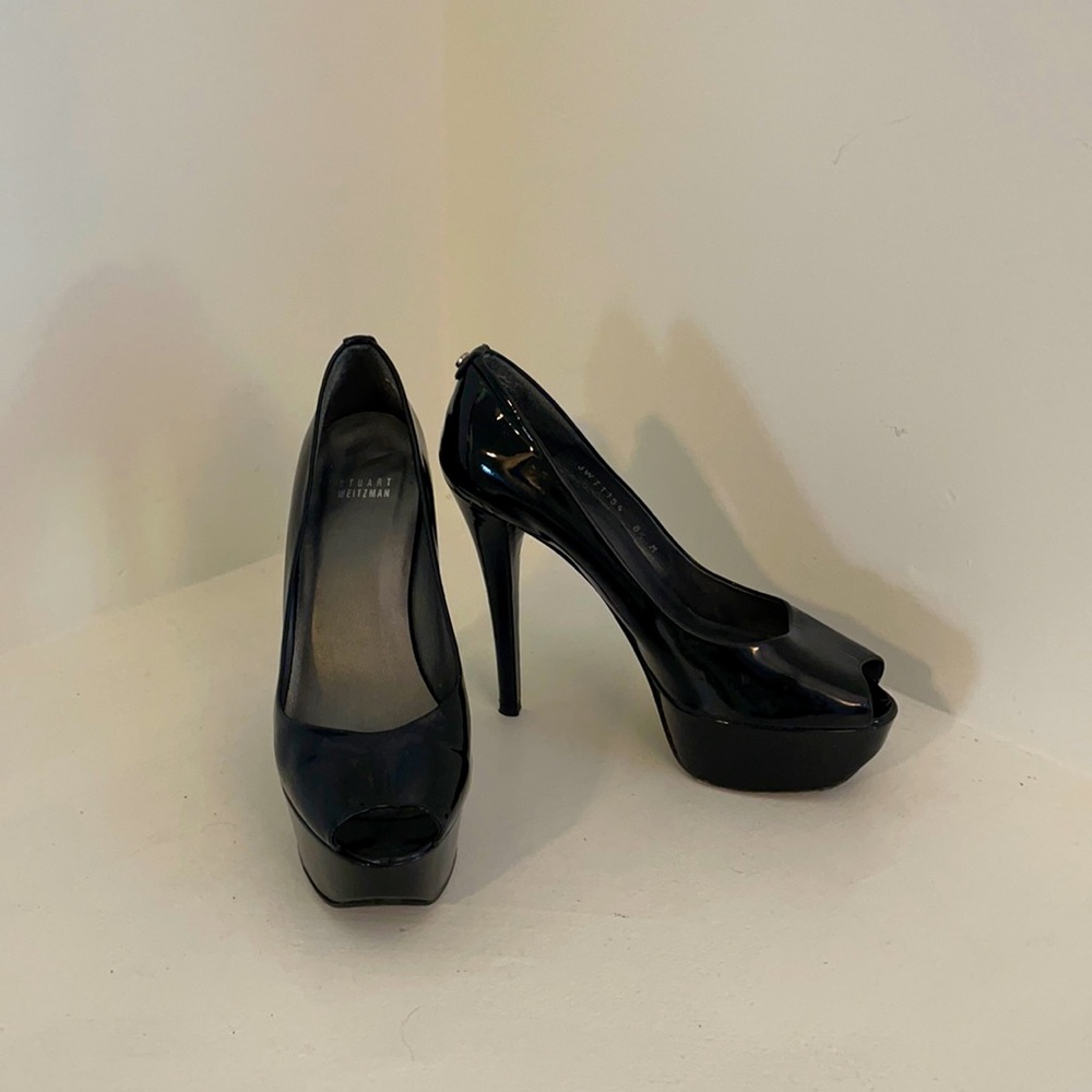 Stuart Weitzman Black Patent Leather Pumps